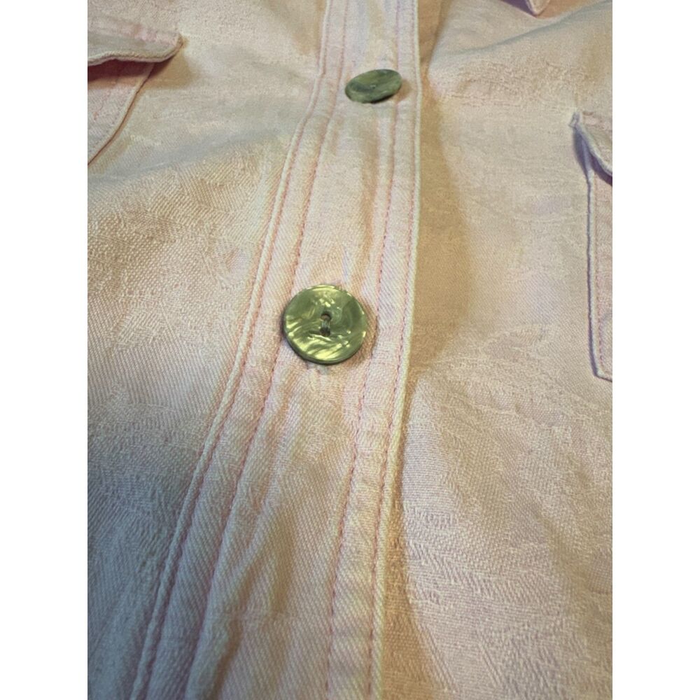 J. Jill Pink Cotton Textured Jacket Size L Button Front Casual Spring Jacket - Picture 2 of 9